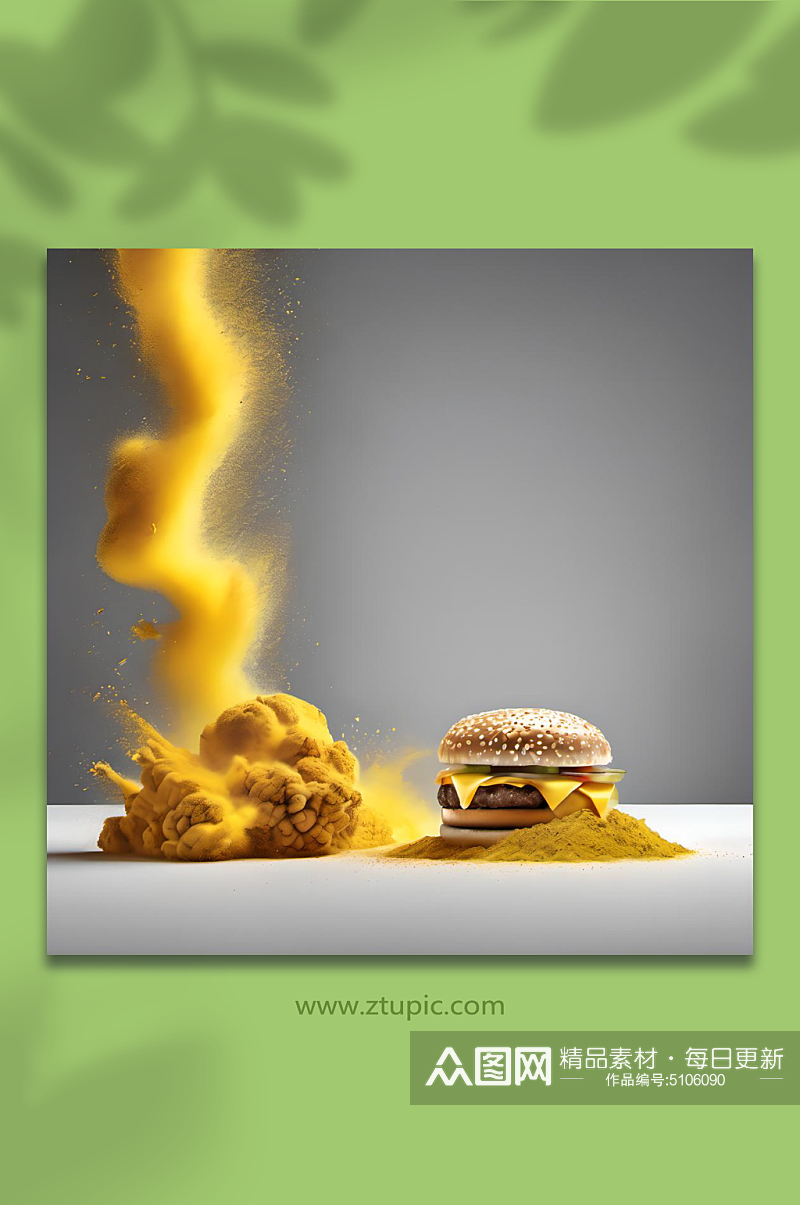 数字艺术食物巨无霸汉堡创意摄影图素材