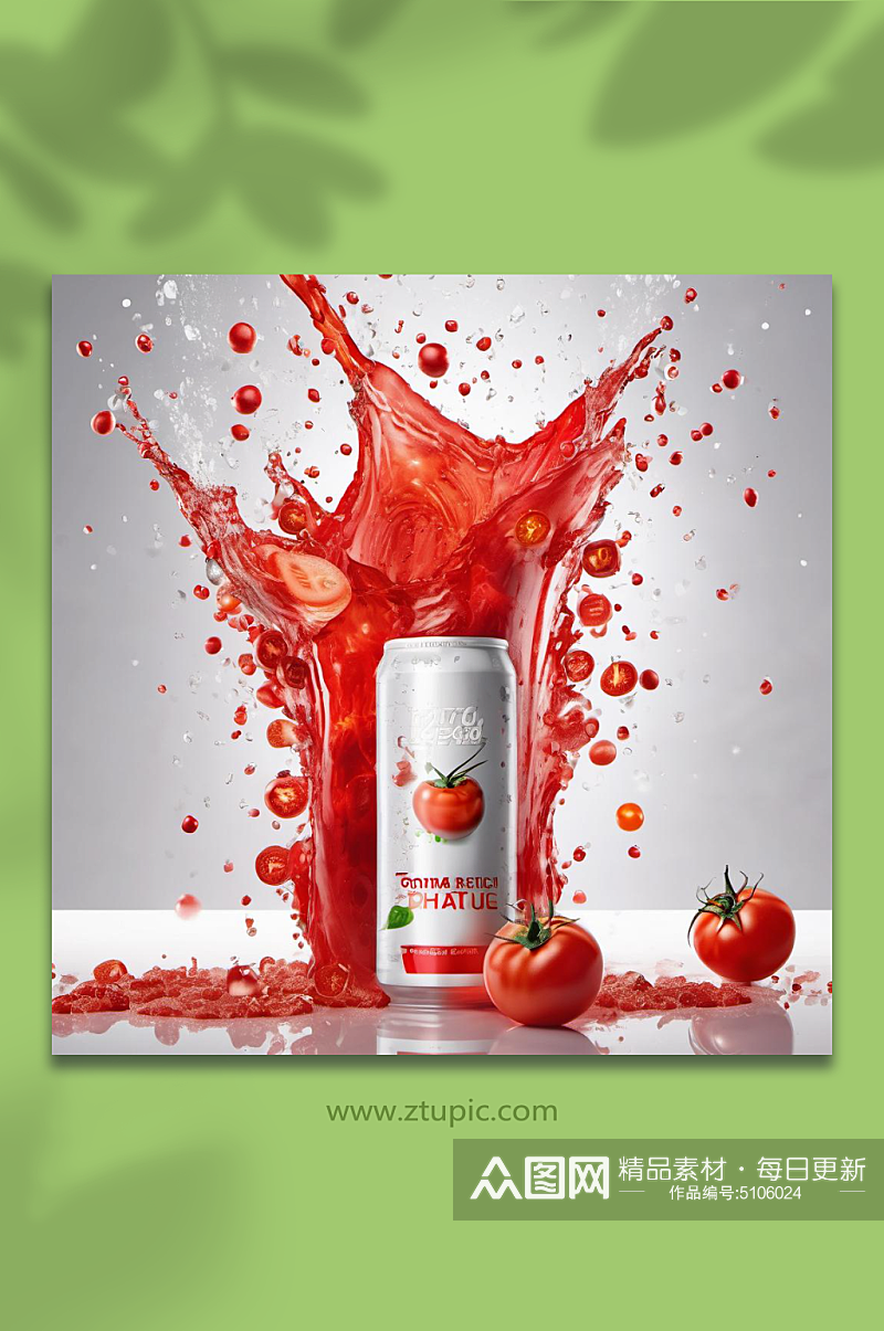 数字艺术食物番茄汁飞溅创意摄影图素材