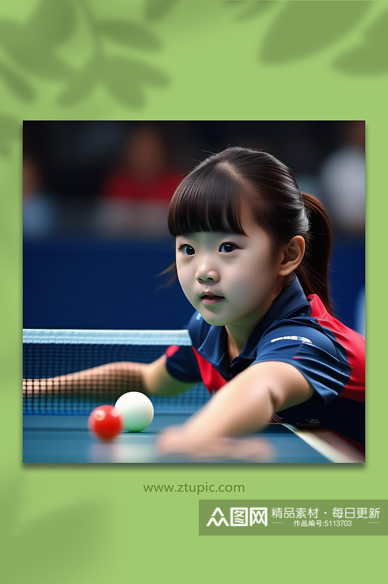 数字艺术儿童乒乓球摄影图素材