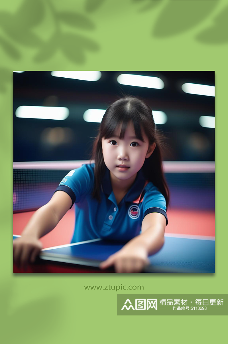 数字艺术儿童乒乓球摄影图素材