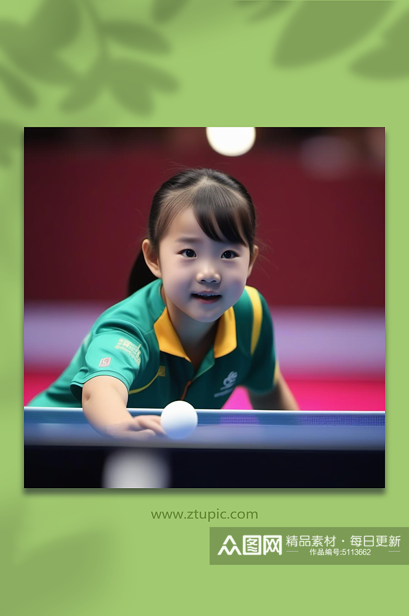 数字艺术中国乒乓球运动员摄影图素材