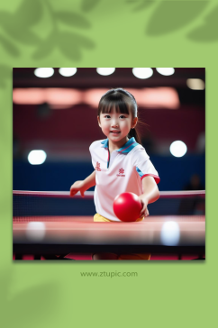 数字艺术中国乒乓球运动员摄影图