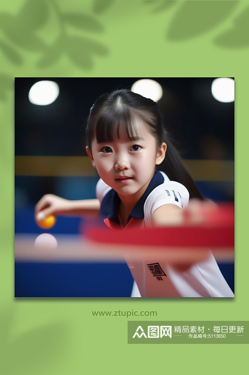 数字艺术中国乒乓球运动员摄影图素材