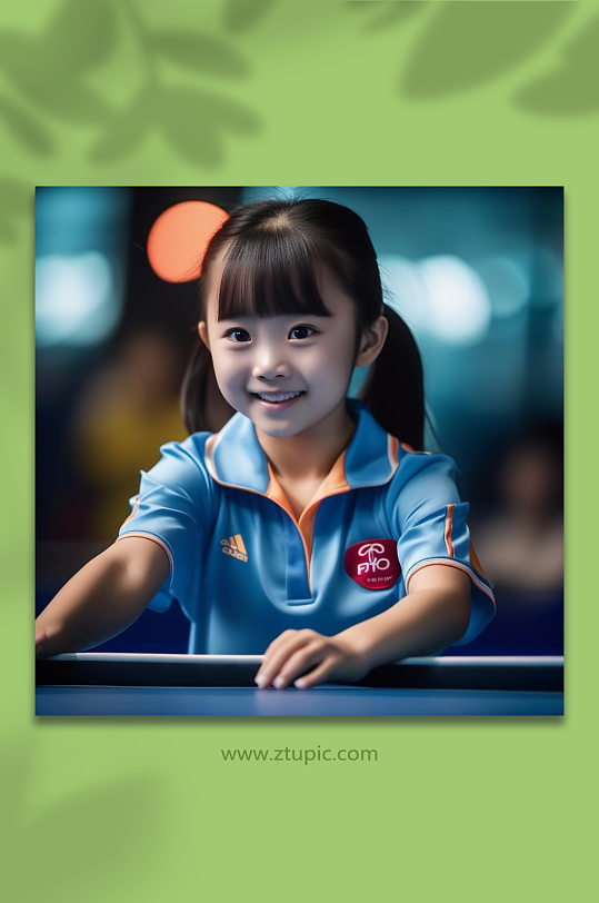 数字艺术中国乒乓球运动员摄影图