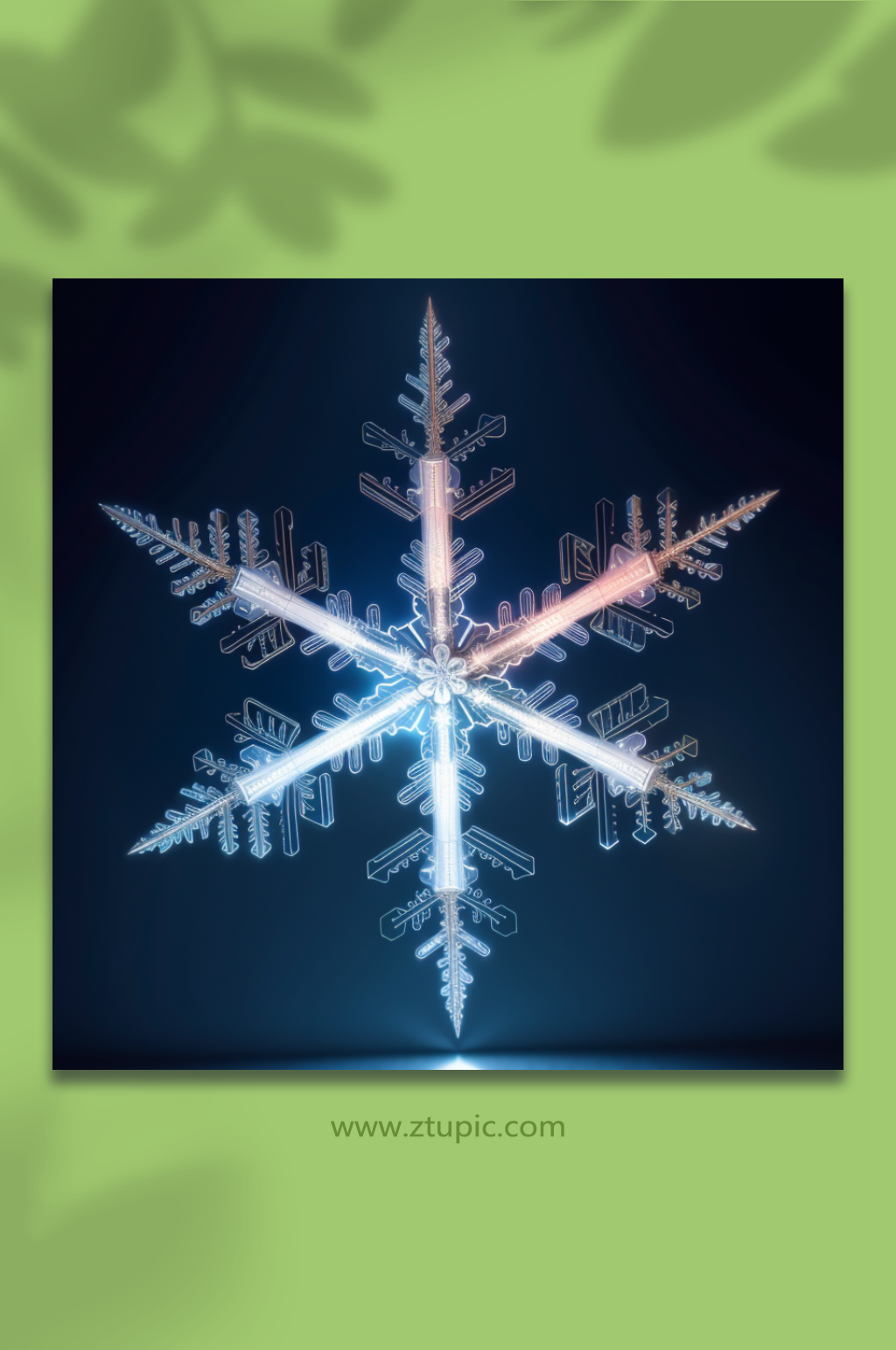 数字艺术六角雪花图片素材