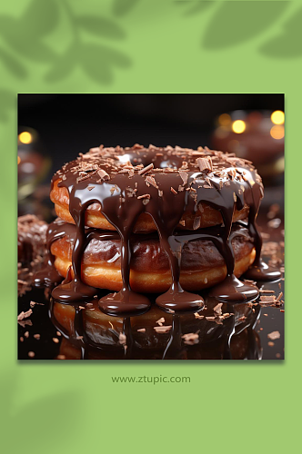 数字艺术巧克力甜甜圈摄影图