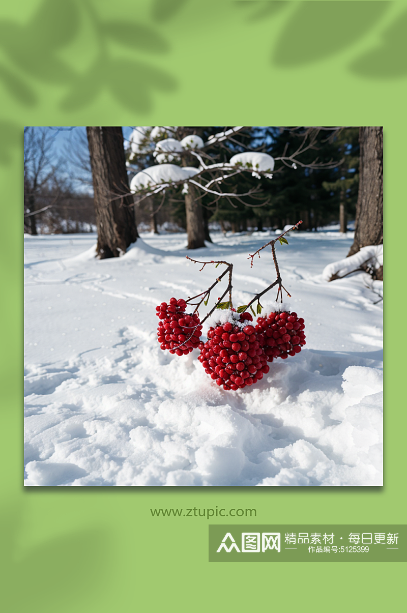 数字艺术冬季雪地特写风景素材
