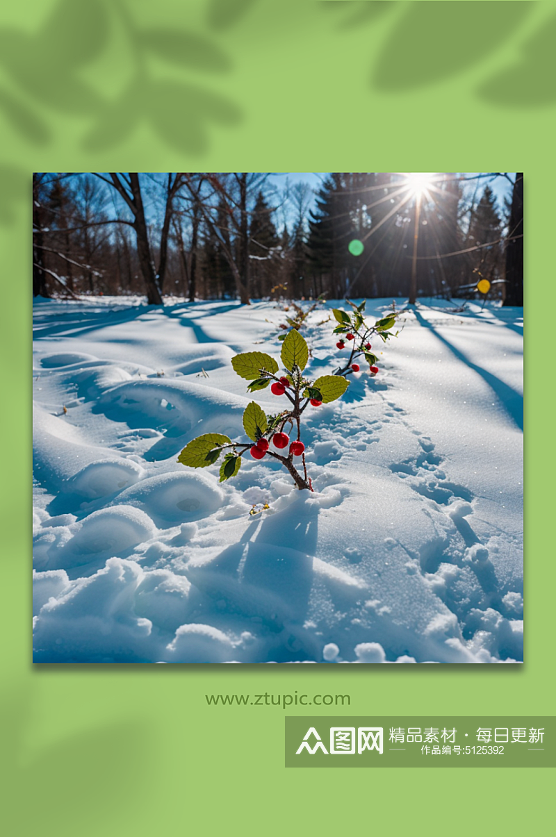 数字艺术冬季雪地特写风景素材