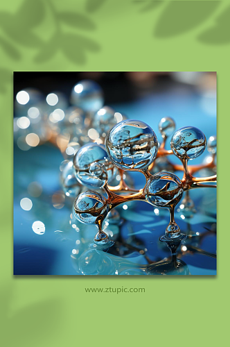 数字艺术水分子模型