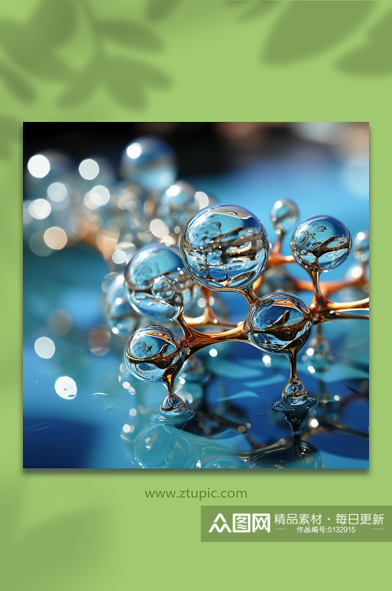 数字艺术水分子模型素材