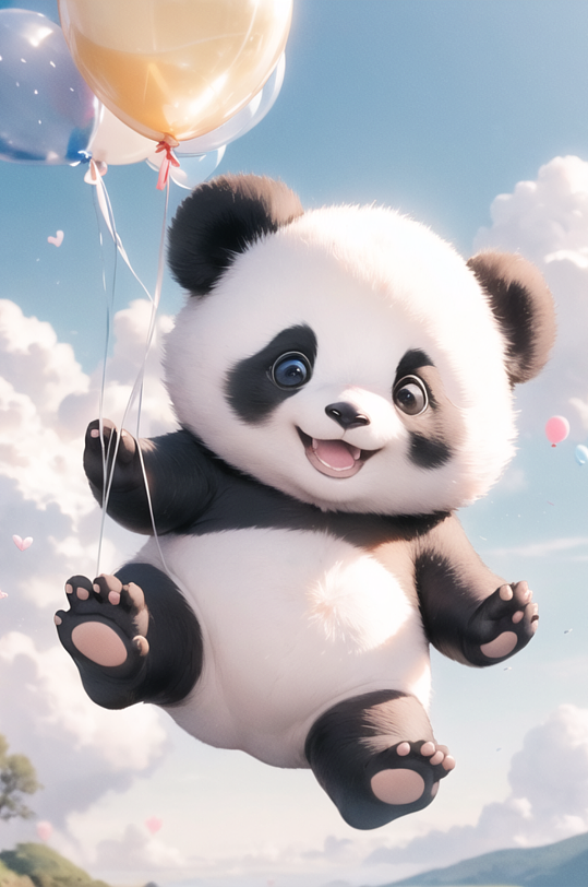 数字艺术卡通动物熊猫插画