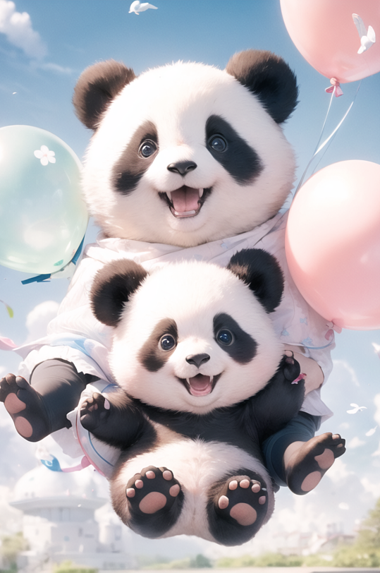 数字艺术熊猫插画