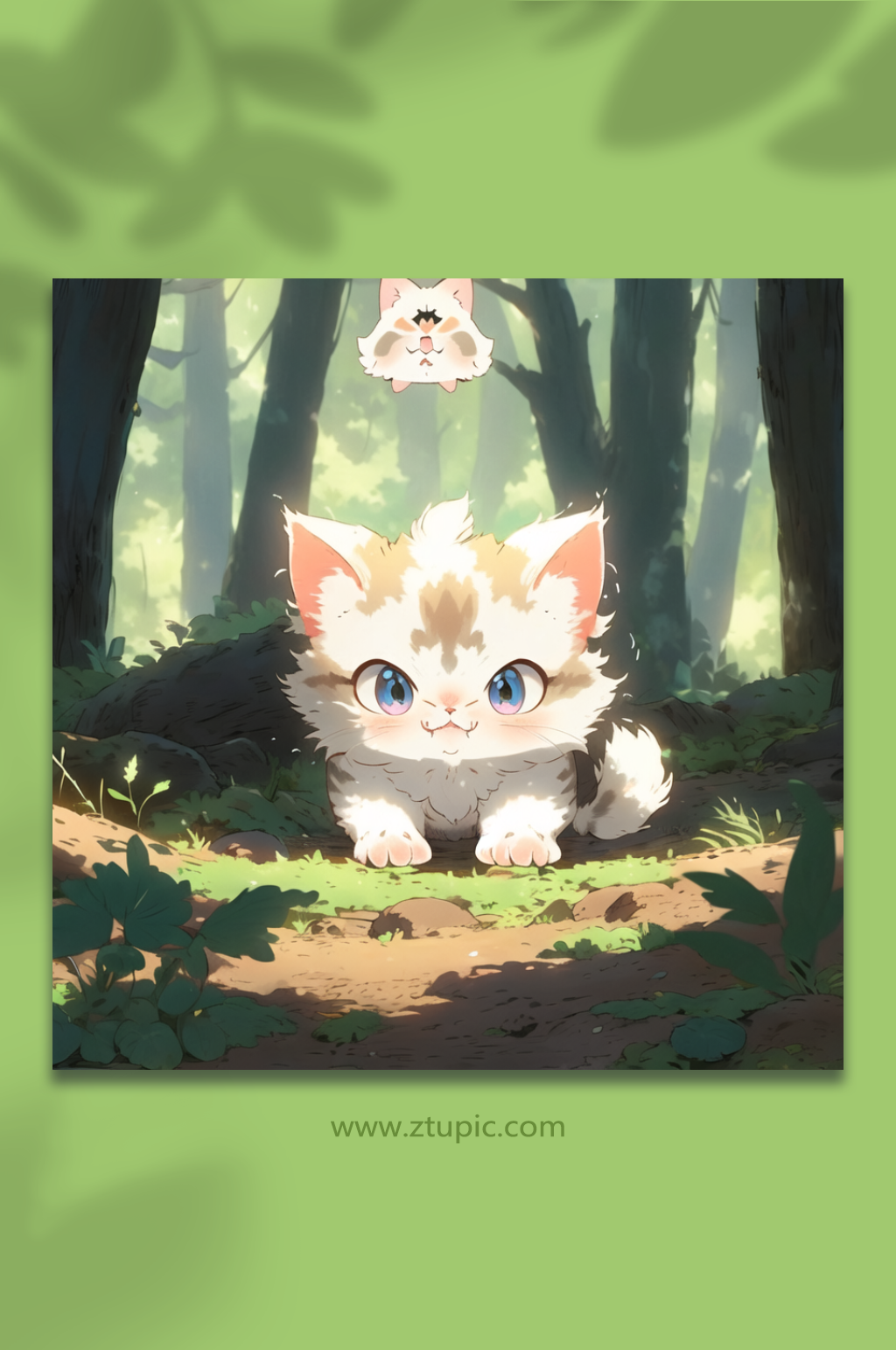 数字艺术动漫可爱小猫插画素材