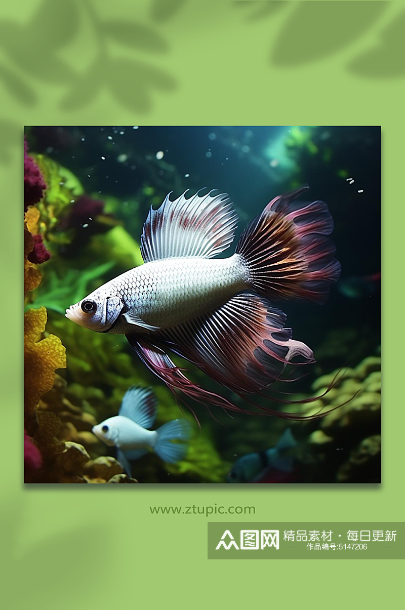 数字艺术海洋小鱼摄影图素材