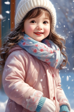 数字艺术冬季小女孩图片