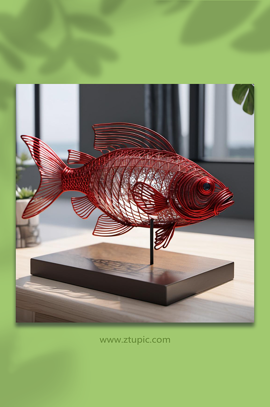 数字艺术鱼艺术品雕塑