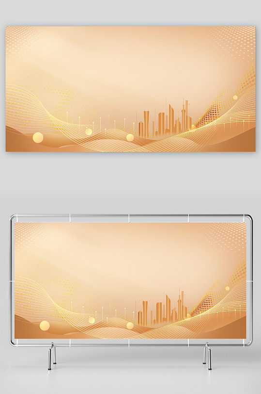 金色大气2024龙年企业年会舞台背景-众图网