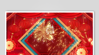 051红色喜庆中式边框新年灯笼视频-众图网