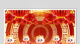 0074k大气龙年喜庆红灯笼背景视频-众图网