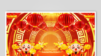 0084k大气喜庆春节财神爷背景视频20-众图网