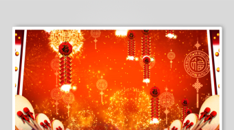 0114k红色喜庆春节鞭炮背景视频202-众图网