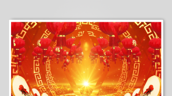 4k红色喜庆舞台舞蹈背景视频2-众图网