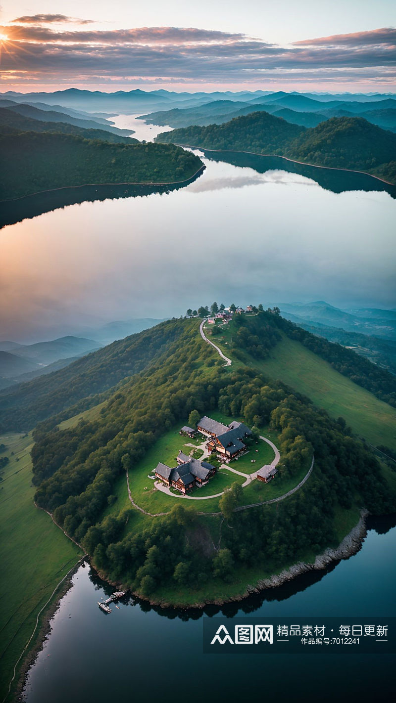 数字艺术田园风景庄园风景素材