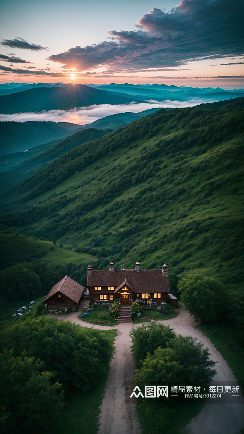 数字艺术田园风景庄园风景素材