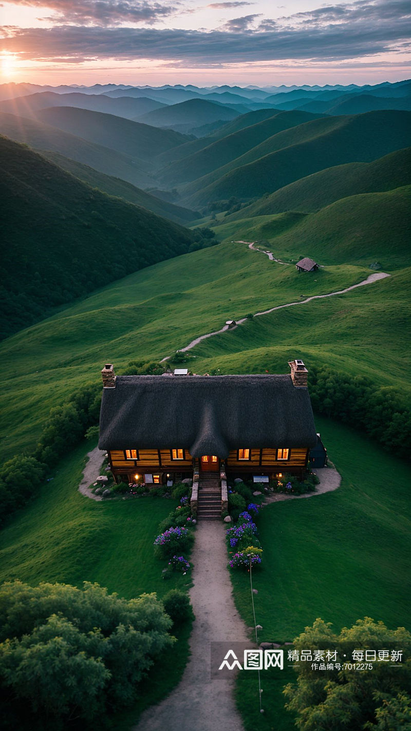 数字艺术田园风景庄园风景素材