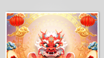 4k国风龙年新年祥云背景视频-众图网