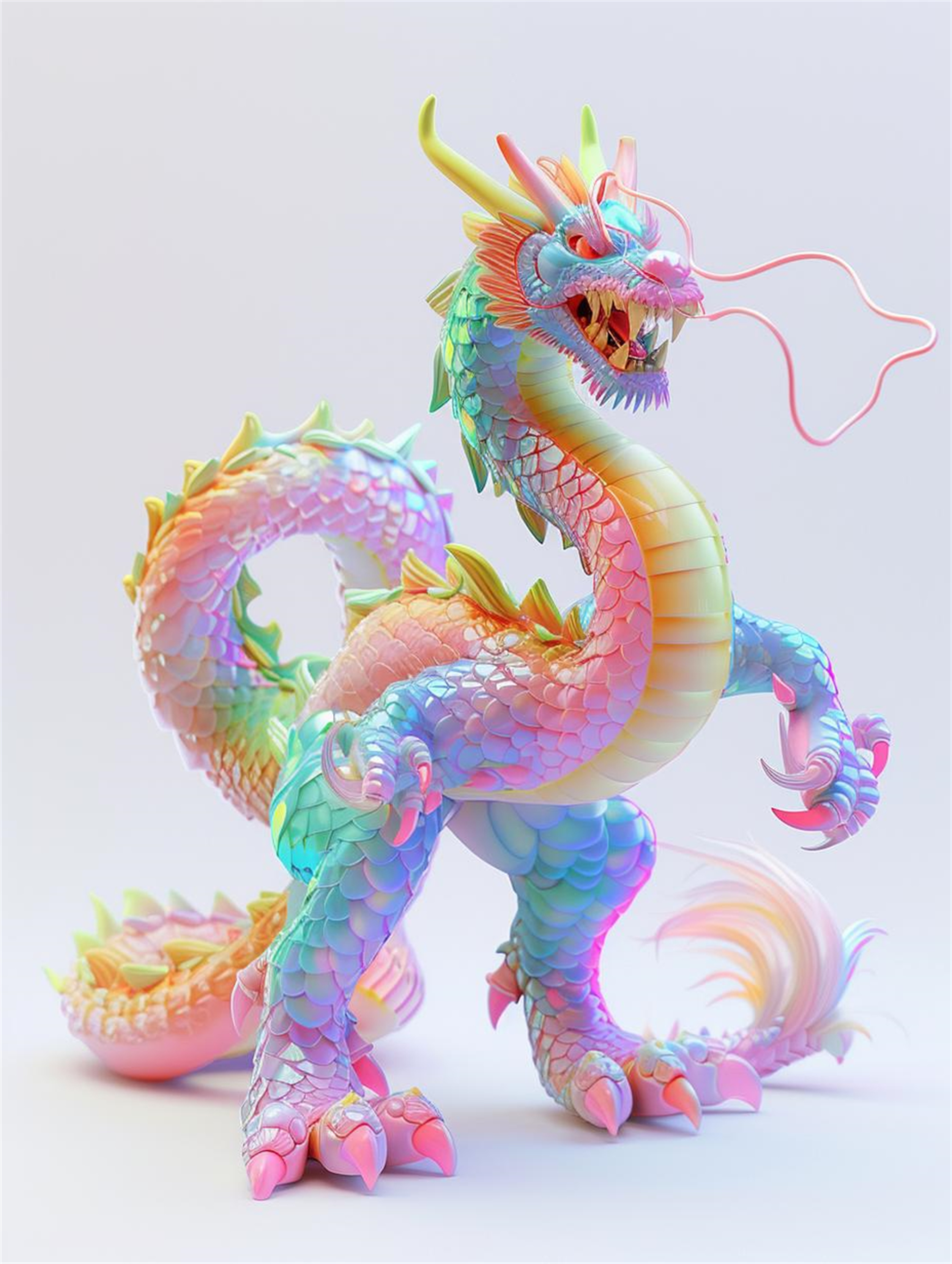 数字艺术龙年黏土C4D雕塑形象卡通龙素材