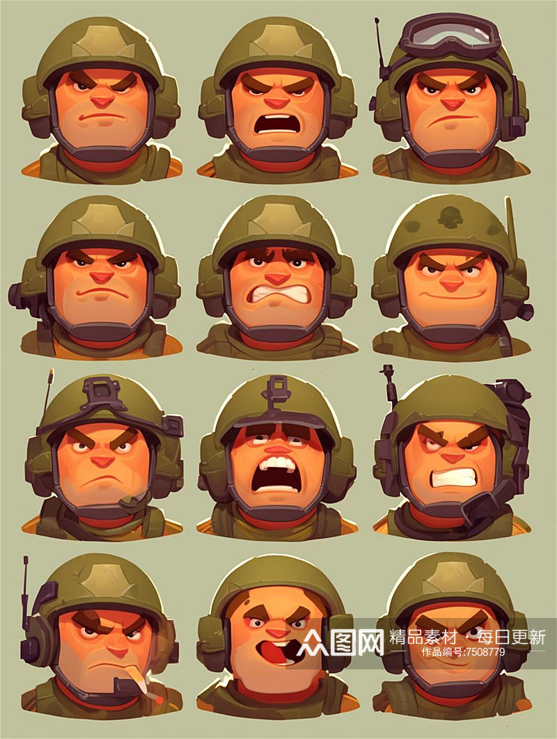 数字艺术头像表情包兵人表情包表情标志素材