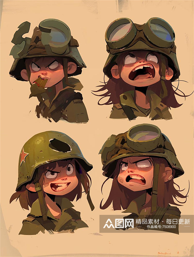 数字艺术头像表情包兵人表情包特种兵头像素材