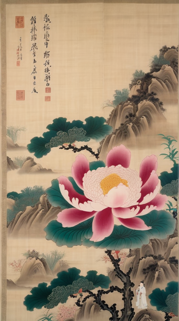 数字艺术花鸟画写意花鸟古代写意花卉素材