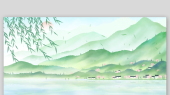 下雨立春手绘春天风景背景春日山视频素材-众图网