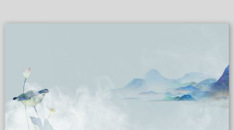 126中国风古风水墨远山仙鹤荷花动态视频-众图网