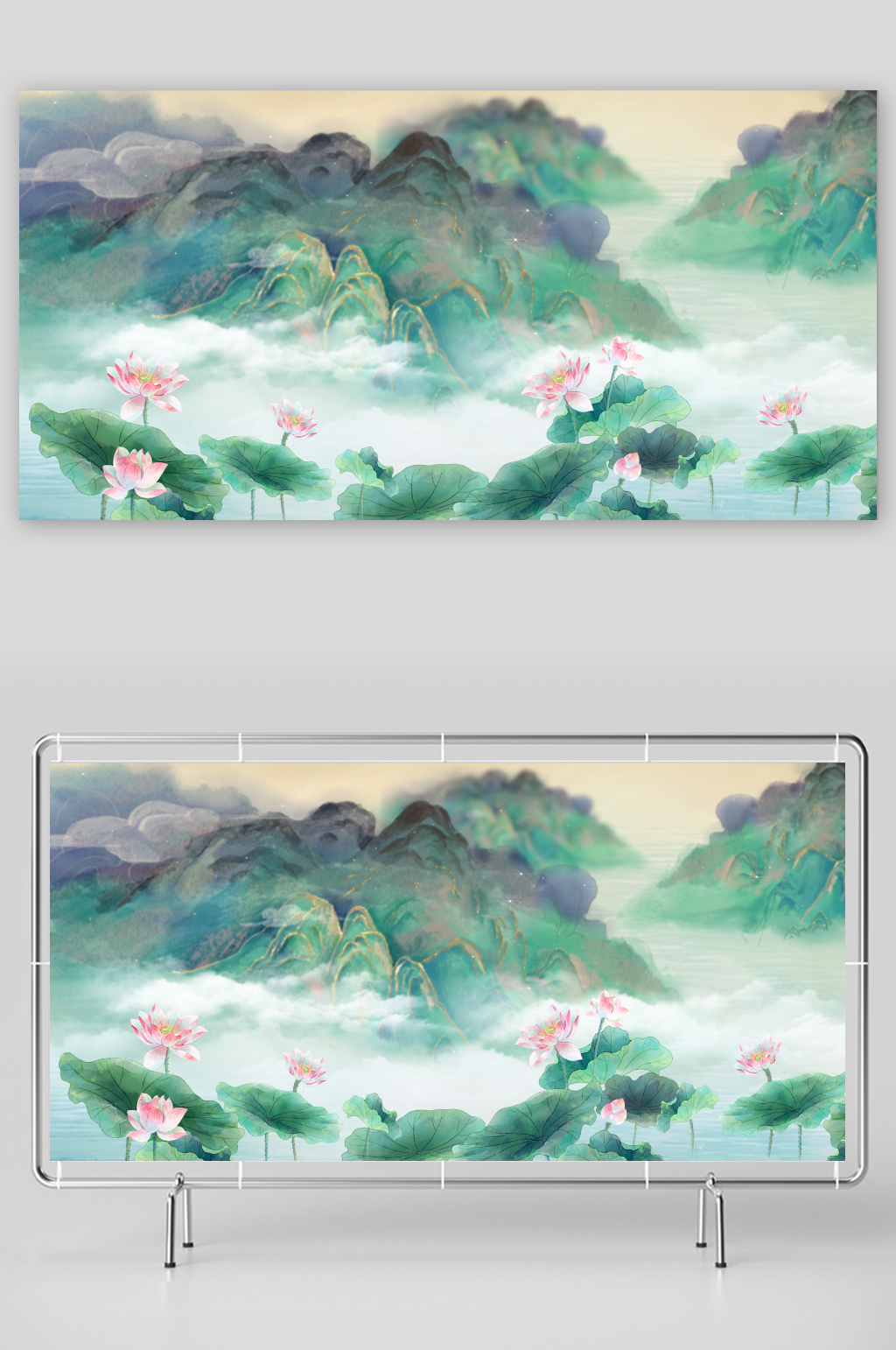 1064K清新大氣中國風(fēng)水面荷花視頻背景素材