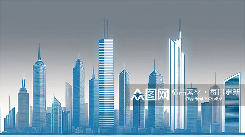 数字艺术科技线条感的城市图设计背景素材素材