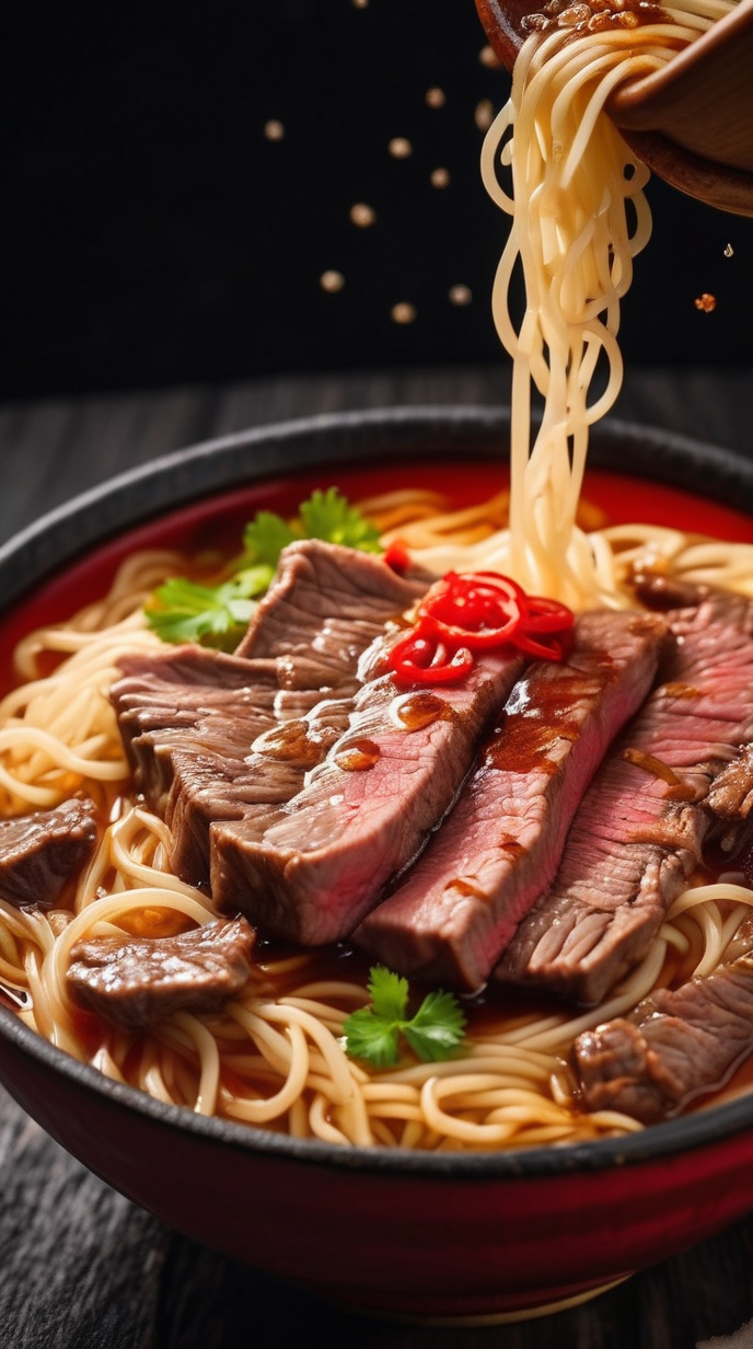 数字艺术牛肉面摄影食品摄影广告背景素材