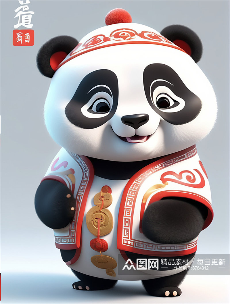 数字艺术熊猫ip形象设计玩偶设计吉祥物素材