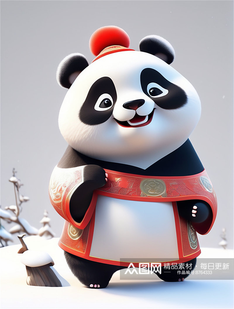 数字艺术熊猫ip形象设计玩偶设计吉祥物素材
