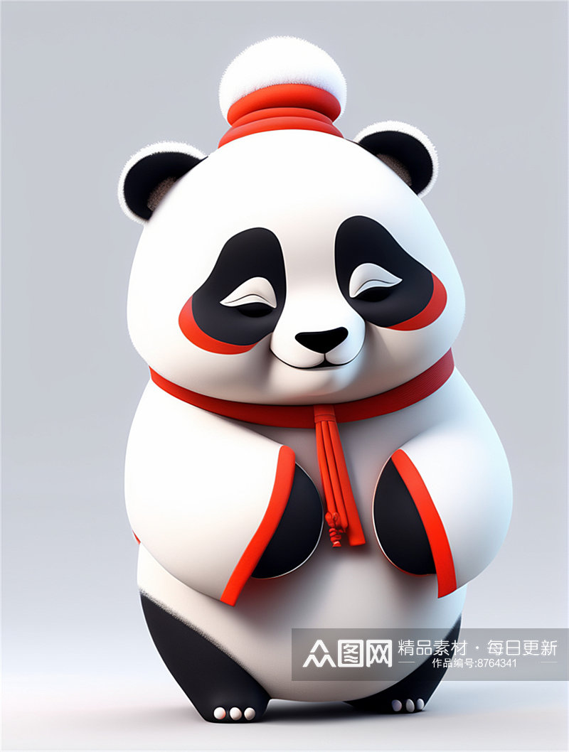 数字艺术熊猫ip形象设计玩偶设计素材