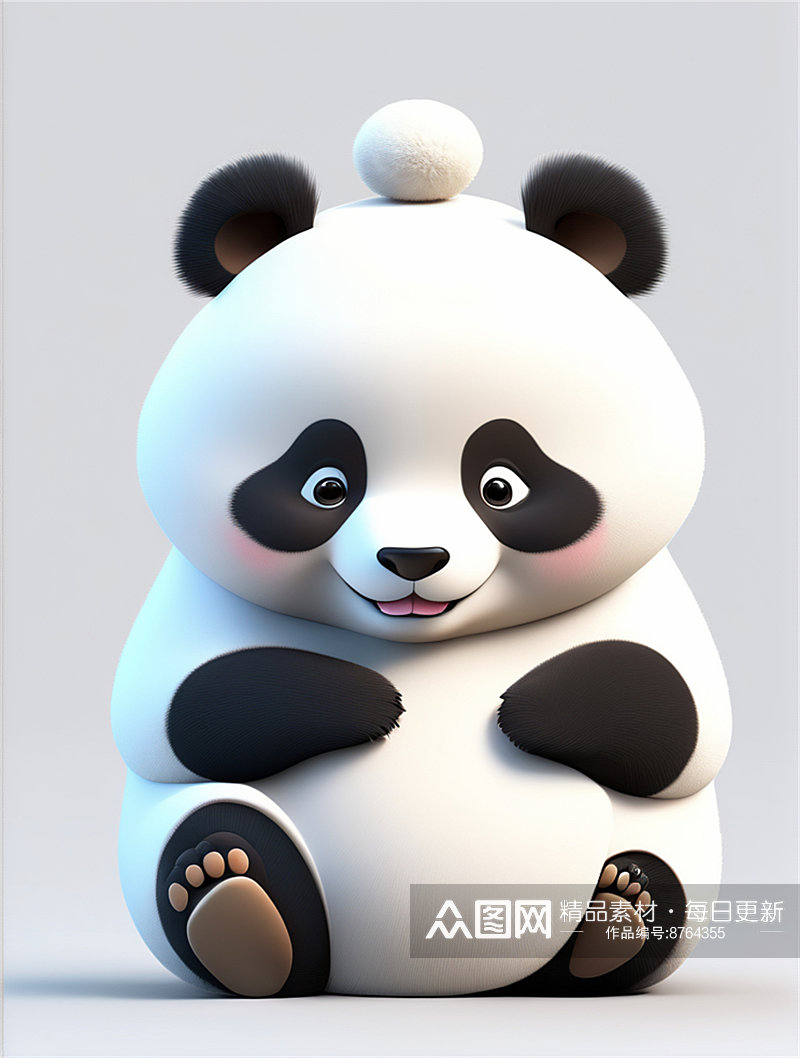 数字艺术熊猫ip形象设计玩偶设计素材