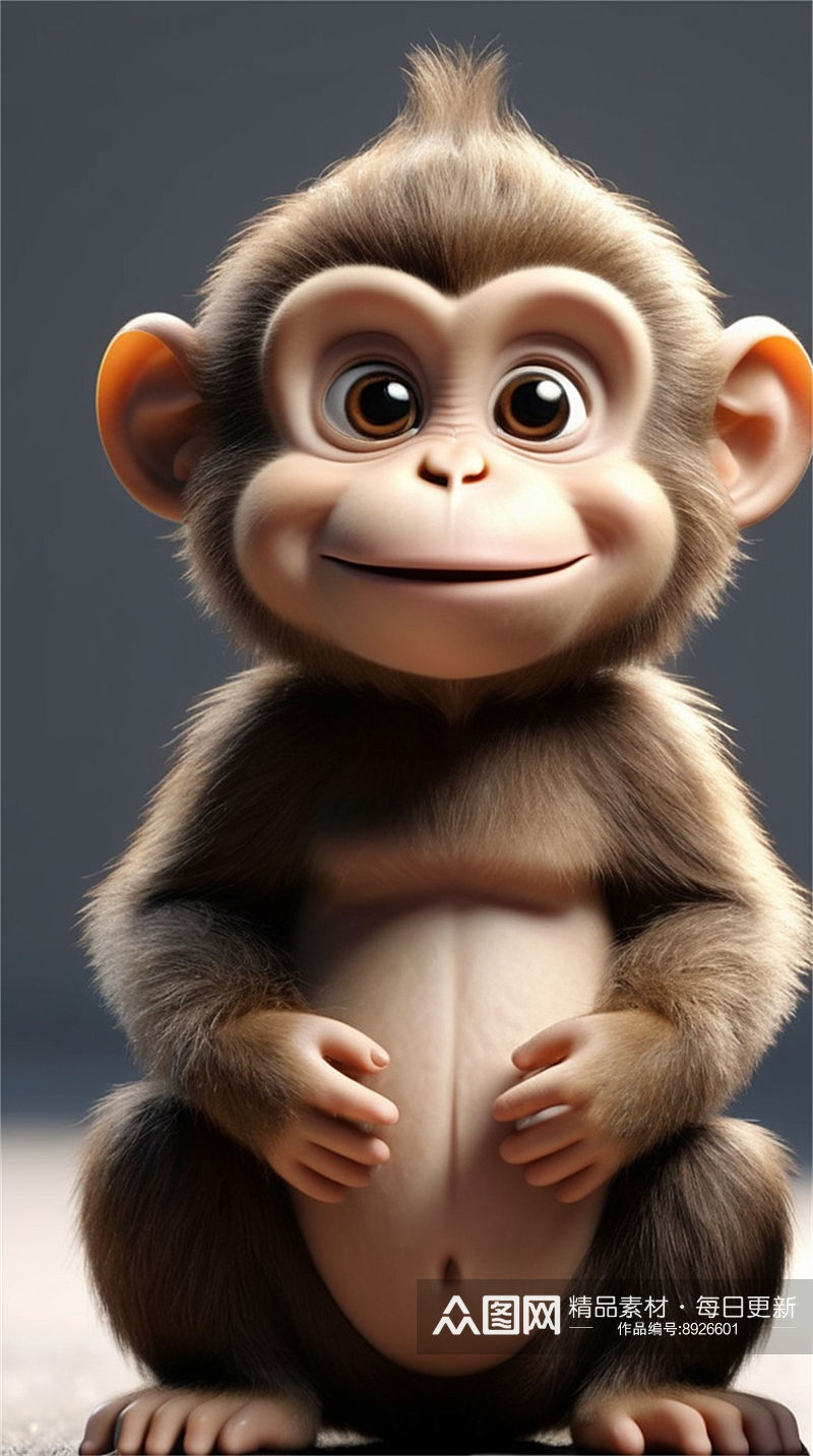 数字艺术动物设计卡通动物设计卡通猴子插素材