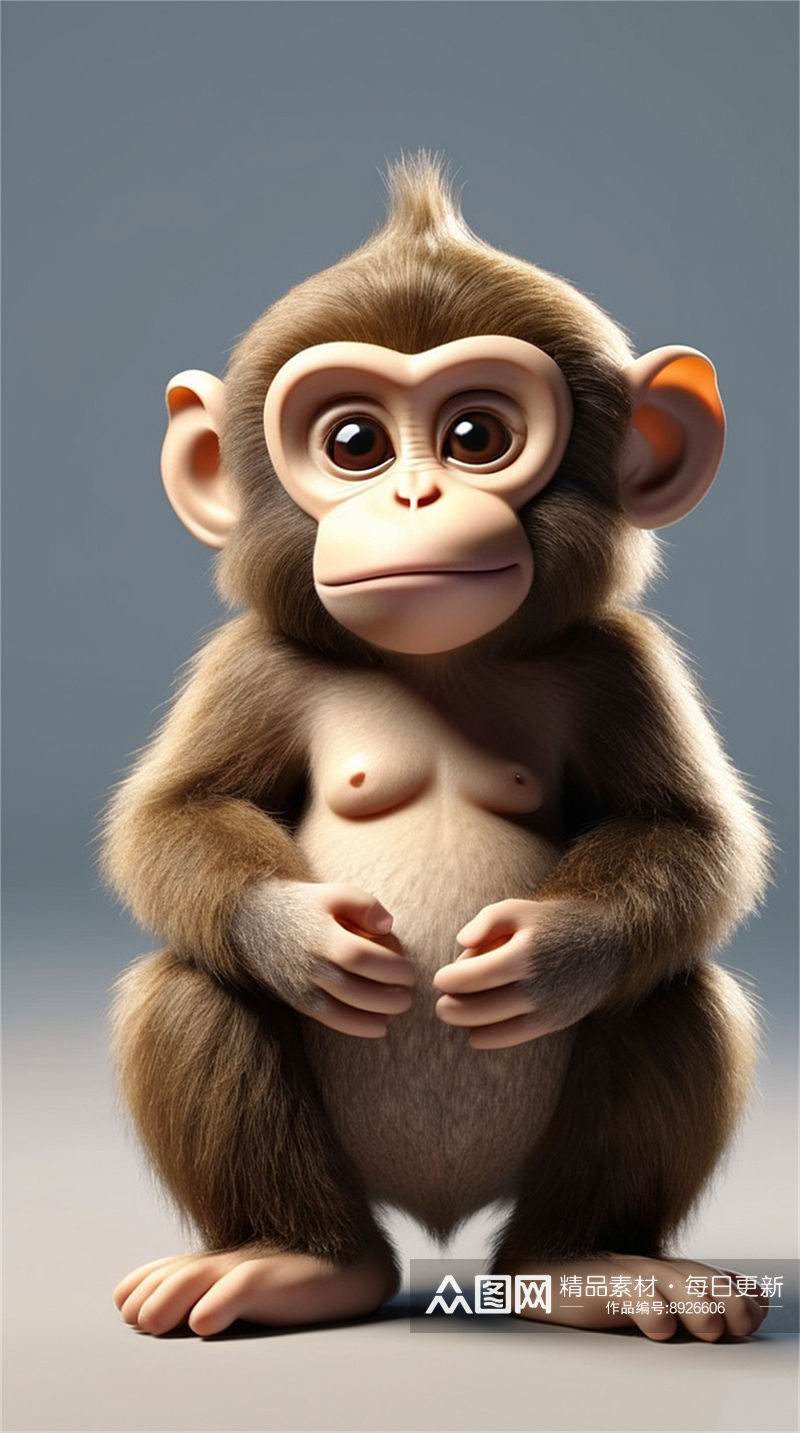 数字艺术动物设计卡通动物设计卡通猴子插素材