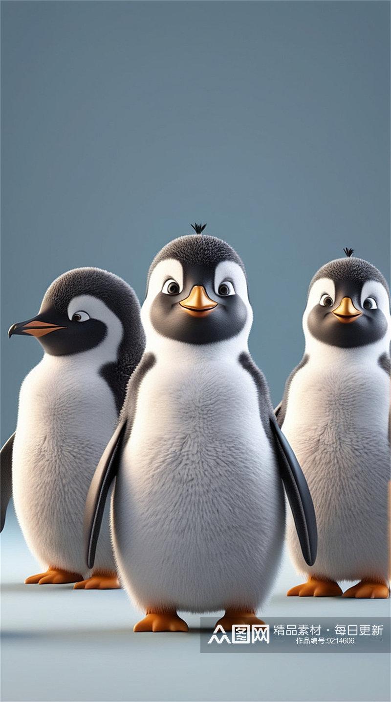 数字艺术企鹅元素企鹅形象设计素材