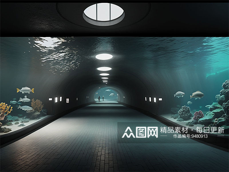 数字艺术海底世界场景科幻插画未来科技素材