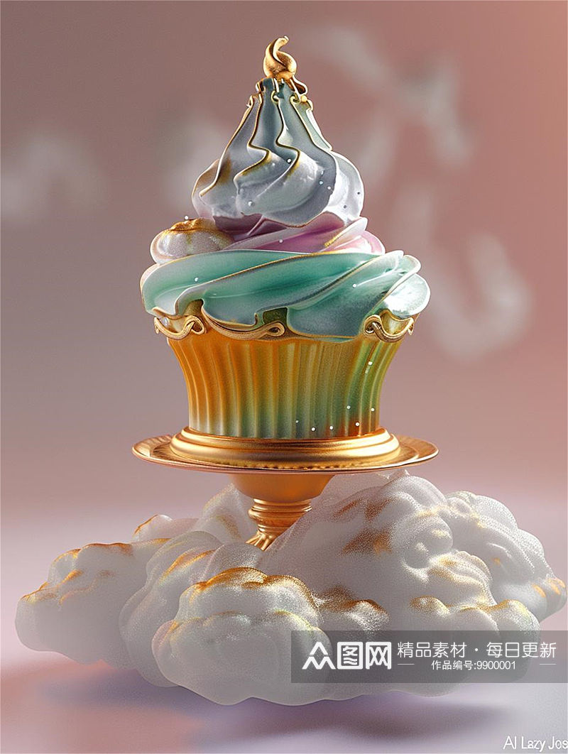 数字艺术 纸杯蛋糕素材 彩虹蛋糕素材