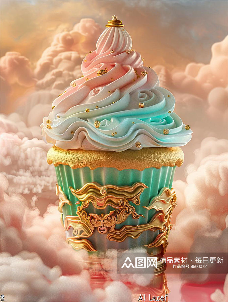 数字艺术 纸杯蛋糕素材  彩虹蛋糕素材