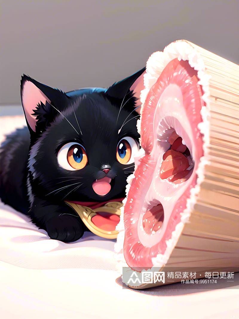 数字艺术 萌宠插图   猫猫手绘素材